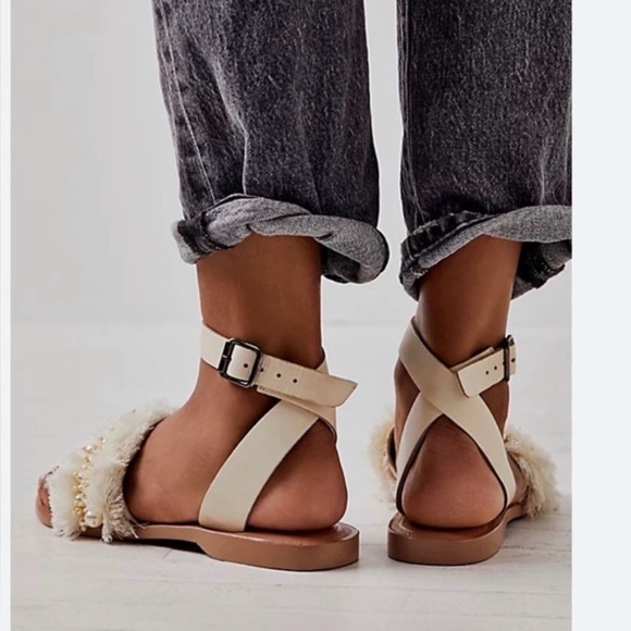 Free People Shoes - Free People Sun Peaks Sandals Size 8 Embellished Beaded Fringe Boho Wedding NWOT